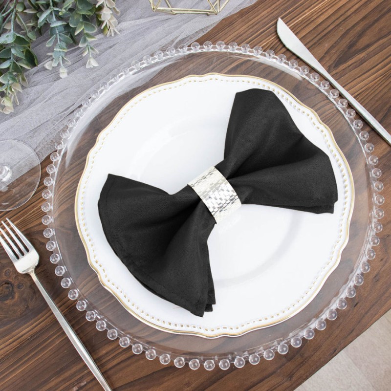 serviette de table noire