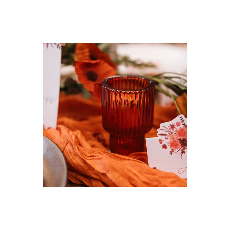 Bougeoir Double Antonio Verre Terracotta