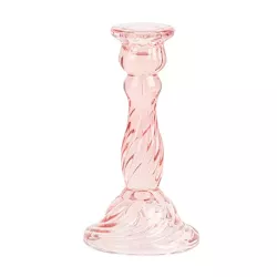 Bougeoir Astrid Verre Rose