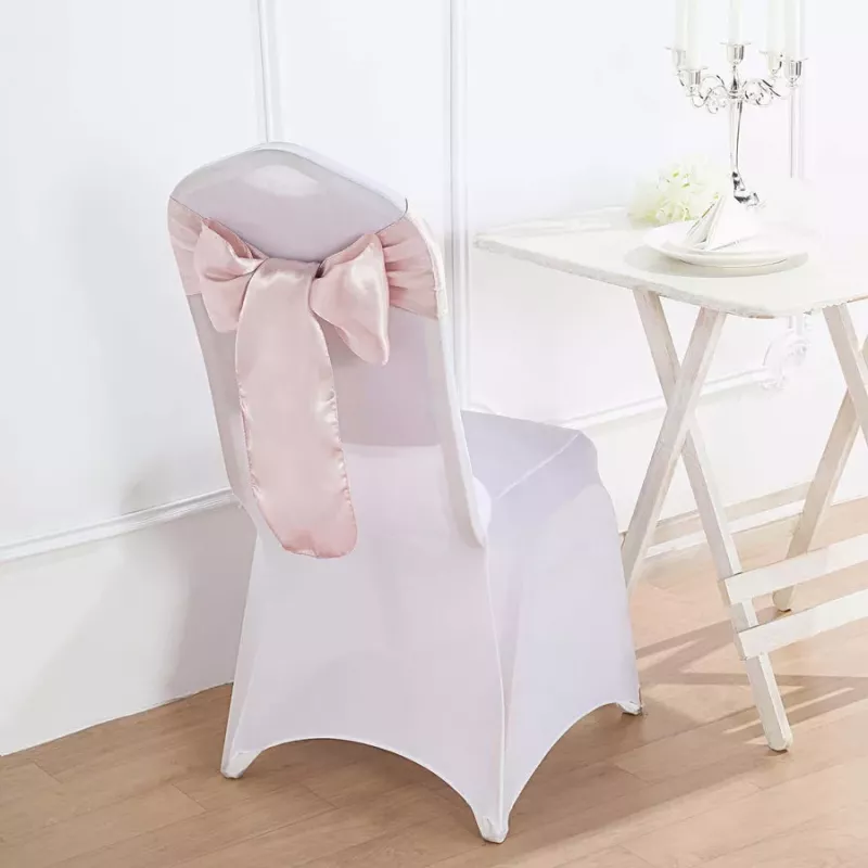 Noeud de chaise satin rose poudré