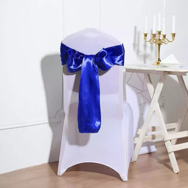 Noeud de chaise satin bleu roi