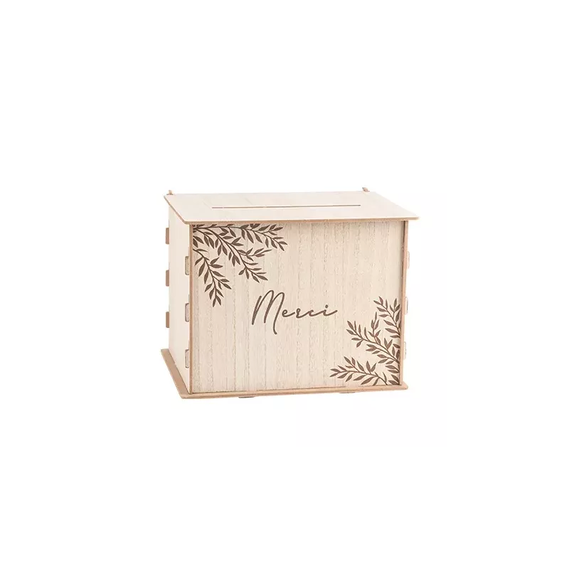 Urne "Merci" en Bois Brut