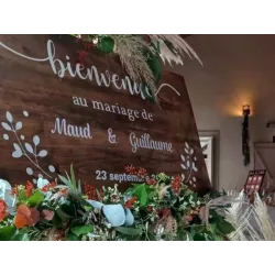 Location Panneau de Bienvenue personnalisé  en bois brut