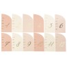 12 Marque-Tables Curve Papier Nude Blush Terracotta et Or