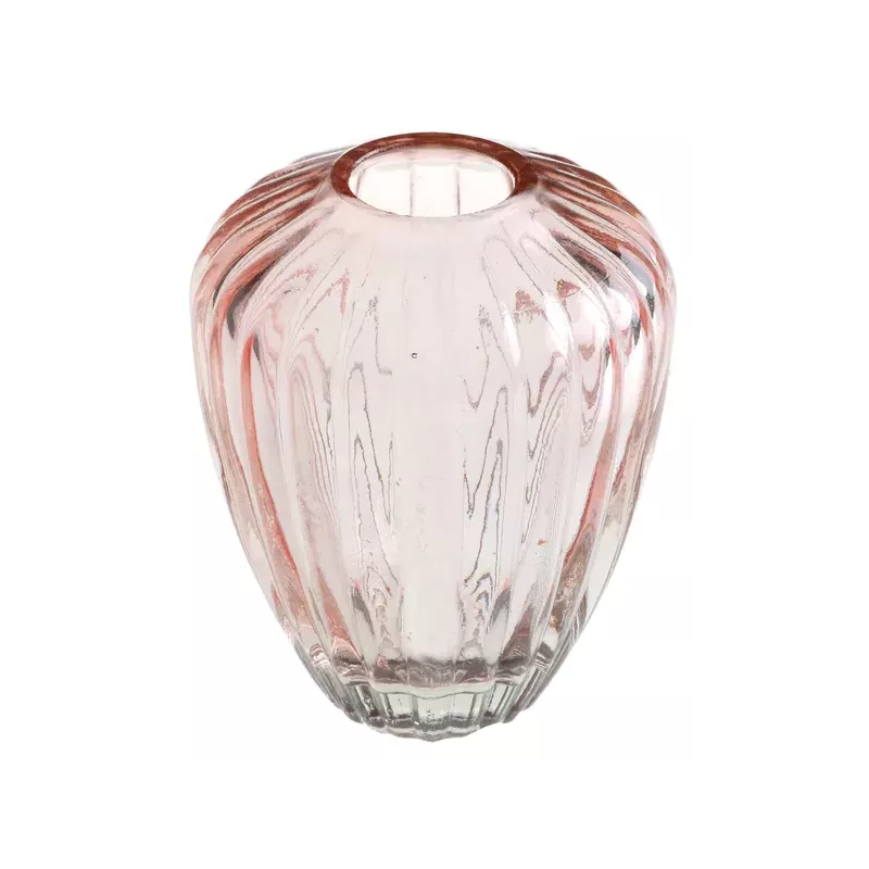 vase en verre rose poudré