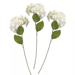 Hortensia blanc sur tige artificiel à la location