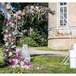 Arche ronde double en métal blanc