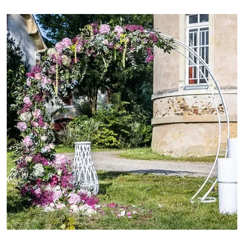 Arche ronde double en métal blanc