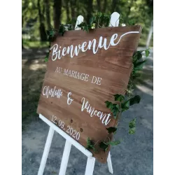 Panneau de Bienvenue en bois brut