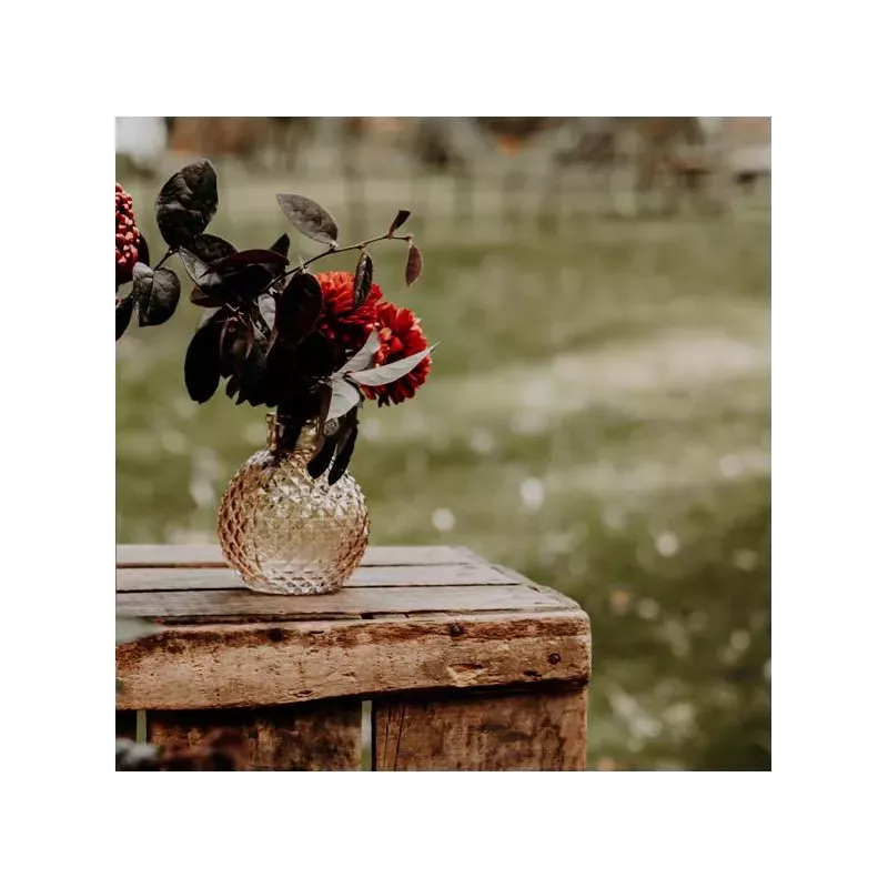 Vase boule vieux rose