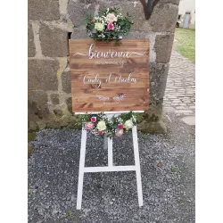 Panneau d'accueil personnalisé en bois disponible à la location Limoges