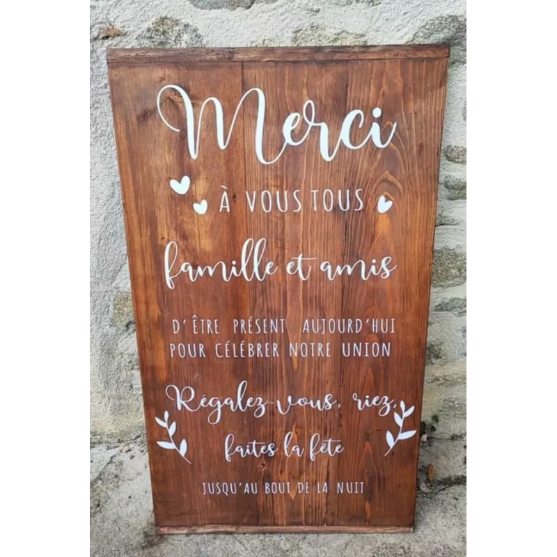 Panneau  Remerciements Mariage