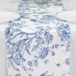 Chemin de table Jouy bleu