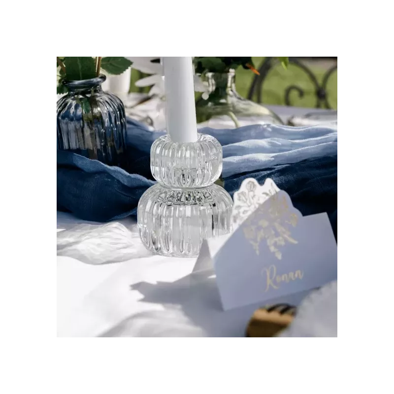 Bougeoir double transparent