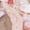 Chemin de table gaze de coton  rose poudré
