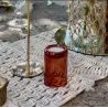 Bougeoir en verre terracotta