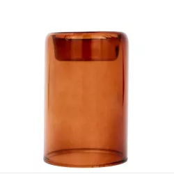 Bougeoir en verre terracotta