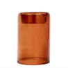 Bougeoir en verre terracotta