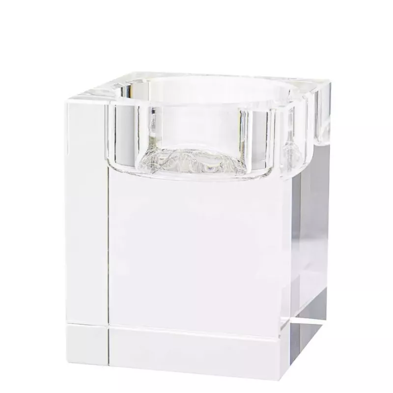 Bougeoir carré en verre