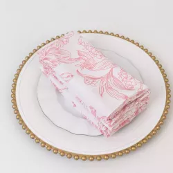 Serviette de table florale rose