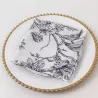 Serviette de table florale noire
