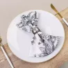 Serviette de table florale noire