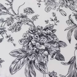 Serviette de table florale noire