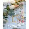 Numéro de table plexiglas floral