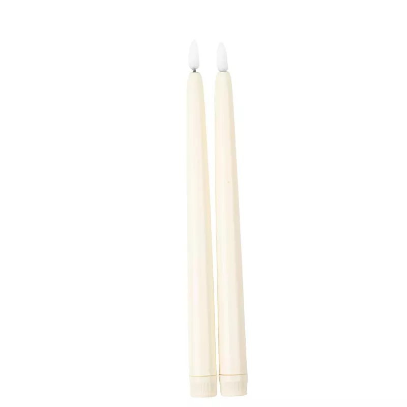 2 Bougies LED Flambeau Ivoire