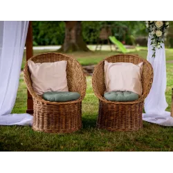 Fauteuil corbeille en osier