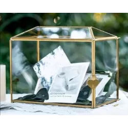 Urne de mariage en verre doré