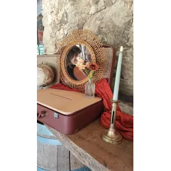 Urne de mariage valise vintage