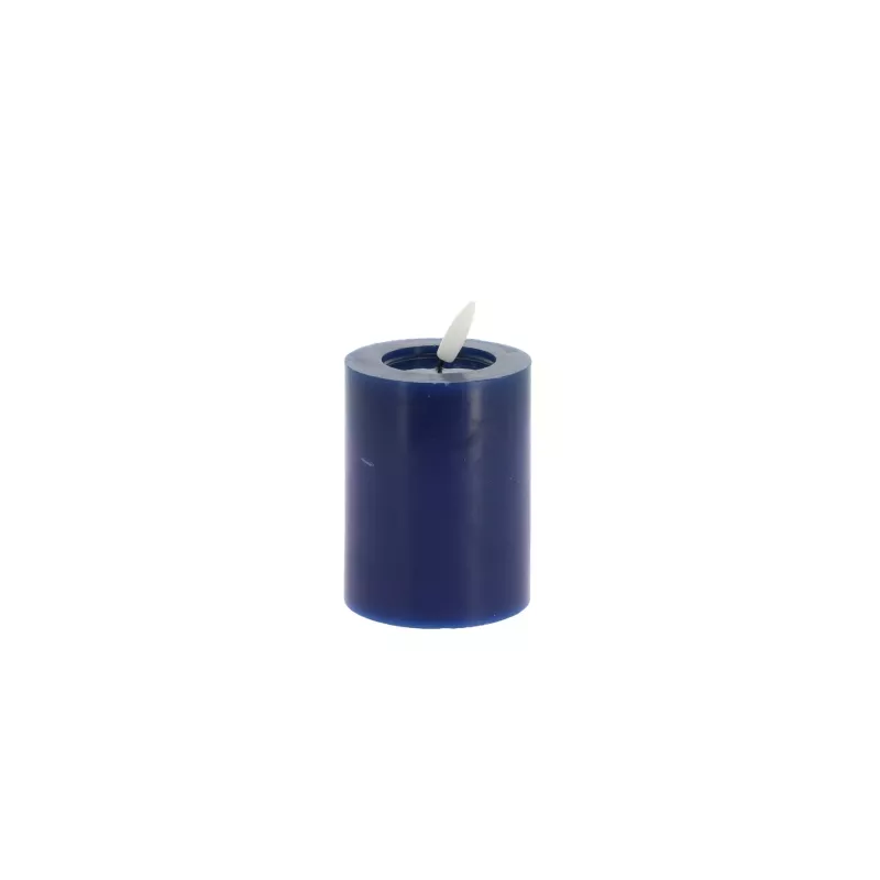 Bougie LED Cylindrique en Cire Indigo  10cm Bougie LED Cylindrique en Cire Indigo  10cm