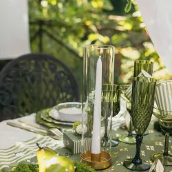 Bougeoir Jeanne Tube en verre