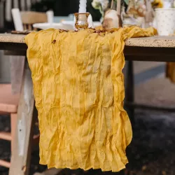 Chemin de table cheesecloth ocre