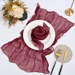 Serviette de table gaze de coton bordeaux