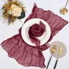Serviette de table gaze de coton bordeaux