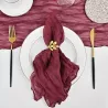 Serviette de table gaze de coton bordeaux