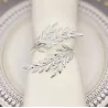 Rond de serviette feuillage  argenté