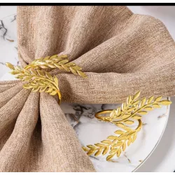 Rond de serviette feuillage doré