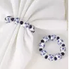 Rond de serviette porcelaine bleu