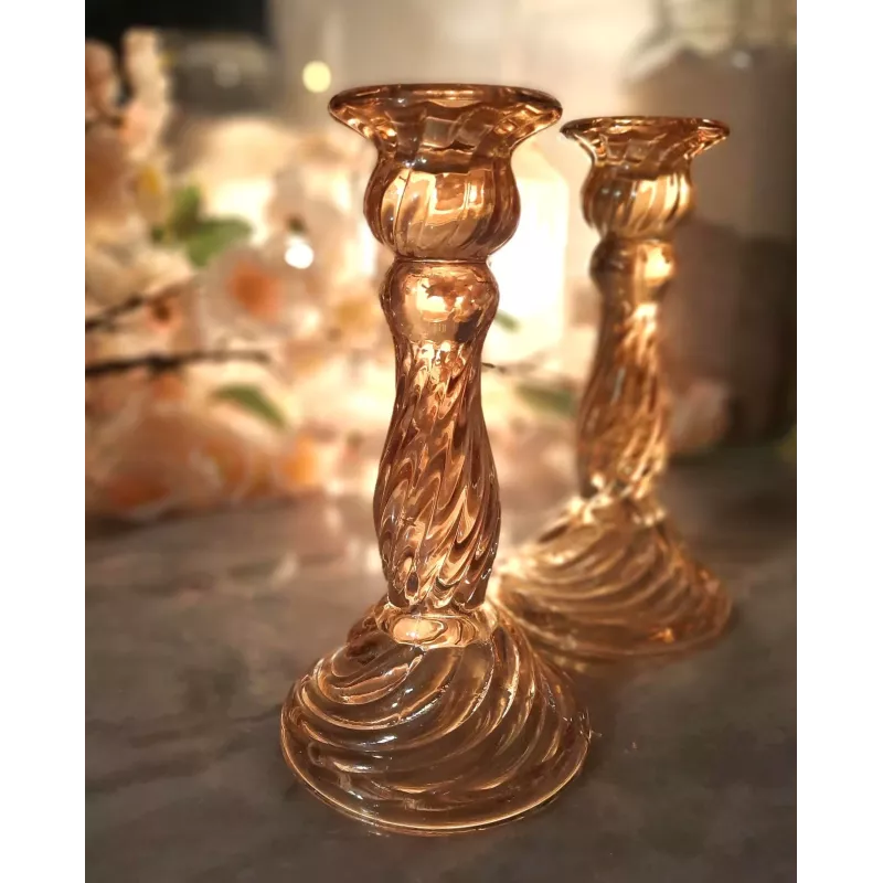 location bougeoir ambre torsadé