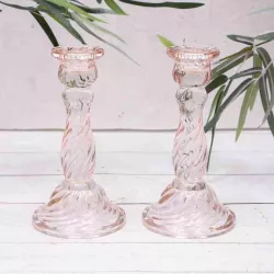 Chandelier torsadé rose pale