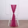 Drapé de chaise en mousseline fuchsia