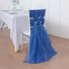 Drapé de chaise en mousseline bleu roi