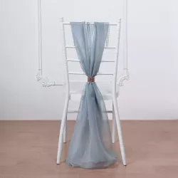 Drapé de chaise en mousseline bleu poudré