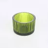 Bougeoir verre strié vert