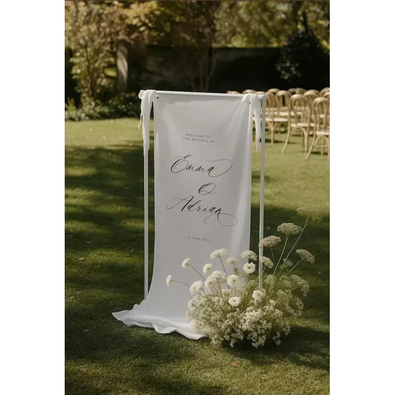 Location de support à panneau en métal blanc pour panneau mariage