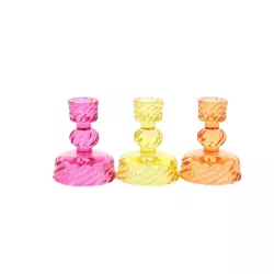 3 Bougeoirs Nilo
Verre Framboise, Orange et Jaune