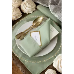 Location serviettes de table en polyester sauge Limousin